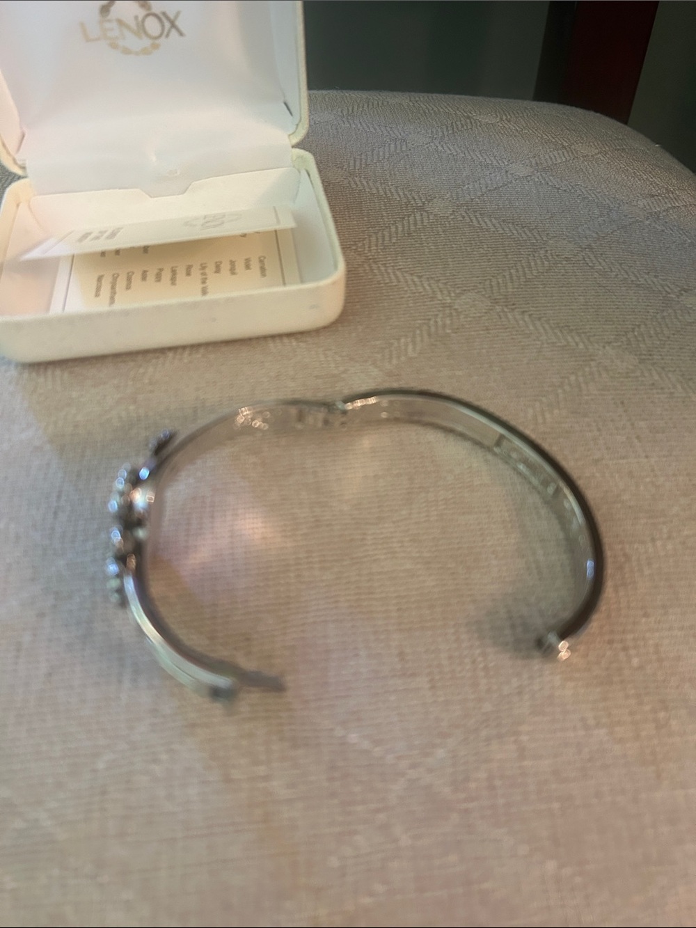 Lenox Silver Floral Bracelet with Blue Accent - Picture 4 of 5